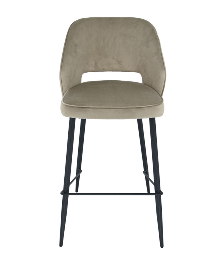 Fargo bar or counter stools in velvet or PU leather look