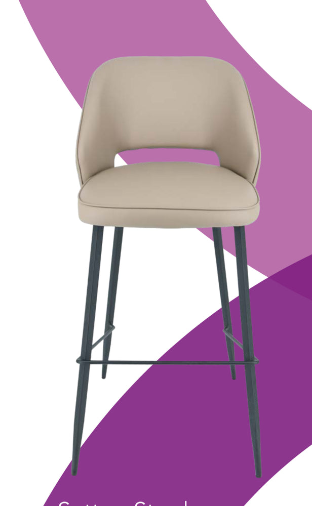 Fargo bar or counter stools in velvet or PU leather look