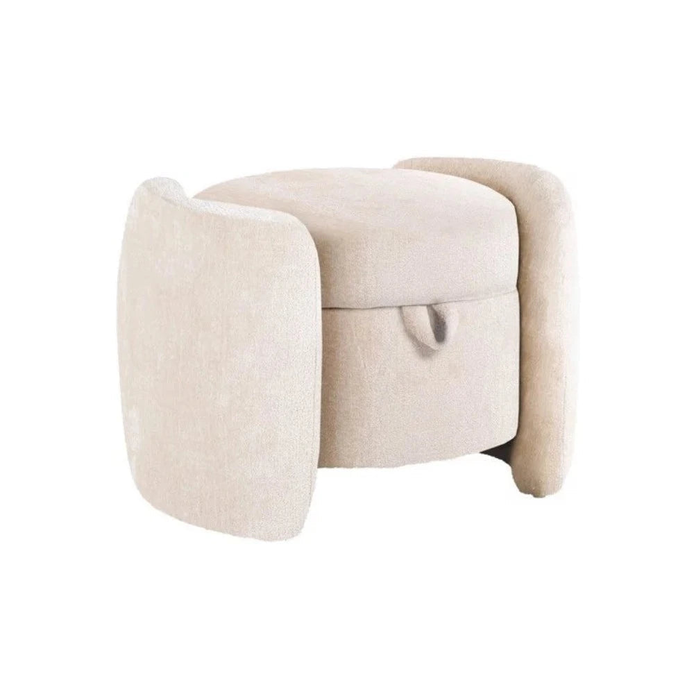 Fenna white armchair and pouffe on special offer. While stock lasts