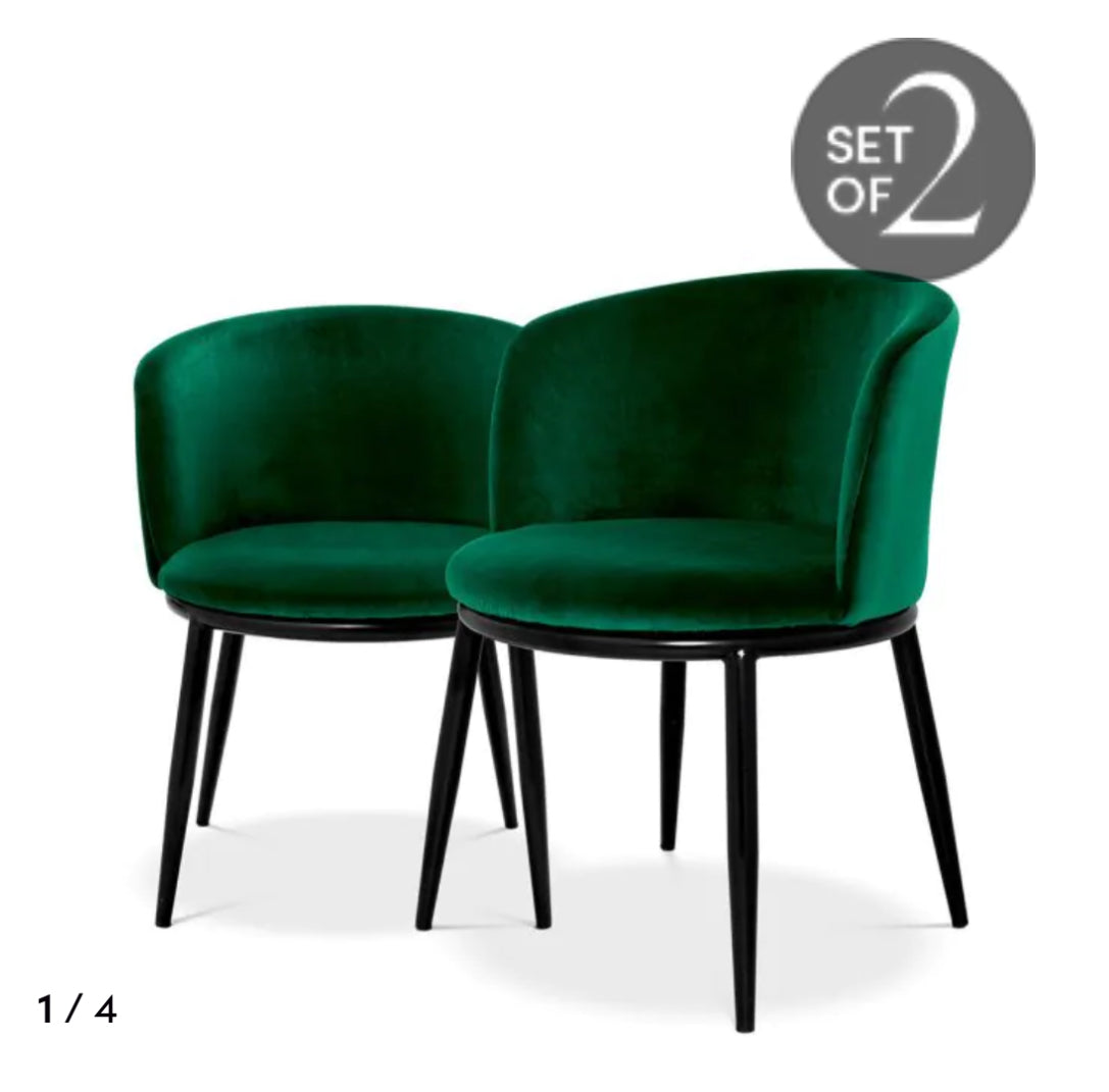 Filmore Dining Chairs set of 2 by Eichholtz in several colours-Renaissance Design Studio