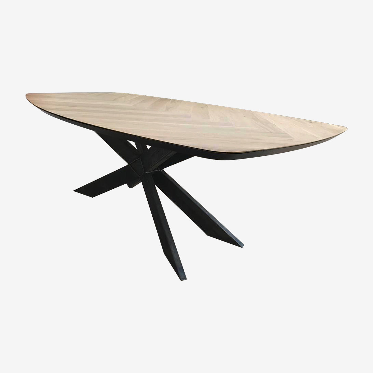 Fishbone 240cm Contemporary Oak Dining Table ex showroom save up to 50% off-Renaissance Design Studio