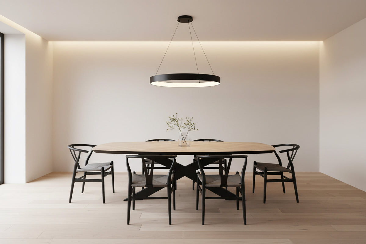 Fishbone 240cm Contemporary Oak Dining Table ex showroom save up to 50% off-Renaissance Design Studio