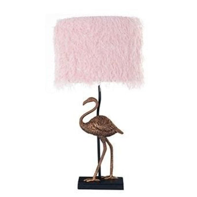 Flamingo table lamp with pink shade