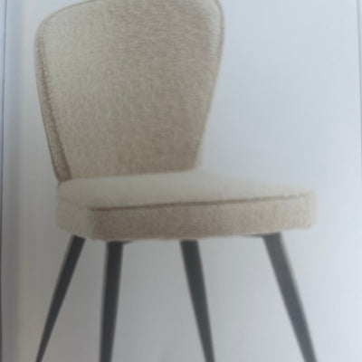 Flannery   dining chair with black  leg. finished in colour Linen