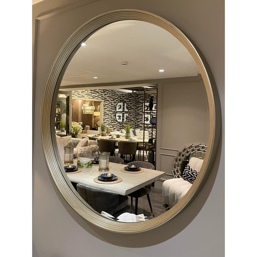 Foyle Gold Rim contemporary Mirror by RV ASTLEY 106 cm in Champagne gold-Renaissance Design Studio