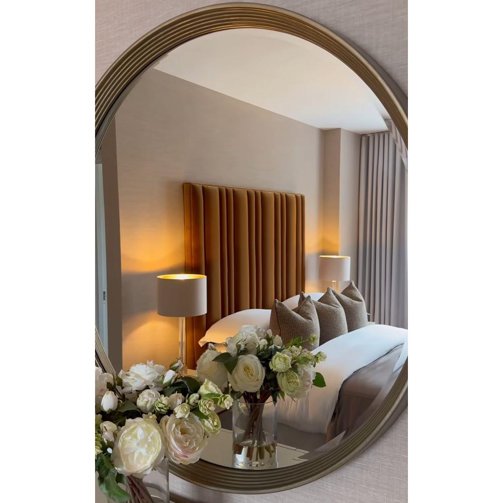 Foyle Gold Rim contemporary Mirror by RV ASTLEY 106 cm in Champagne gold-Renaissance Design Studio