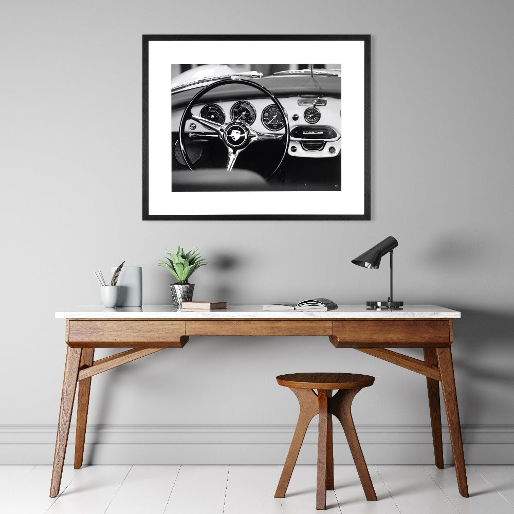 Framed Art Classic Car Porsche #1. 558  Hand made framed art work
