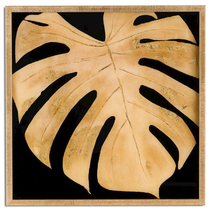 Framed picture with cheese plant leaf . Choice of 2-Framed picture-Renaissance Design Studio