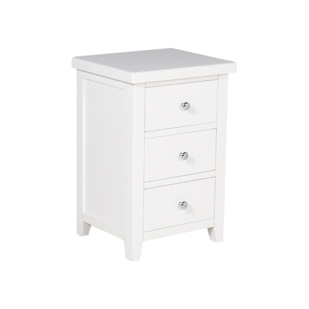 Francis all white bedside cabinet-BEDSIDE CABINETS-Renaissance Design Studio