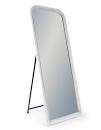 French Grey White And Gold Dressing Beaded Mirror - Reduced To Clear-Renaissance Design Studio