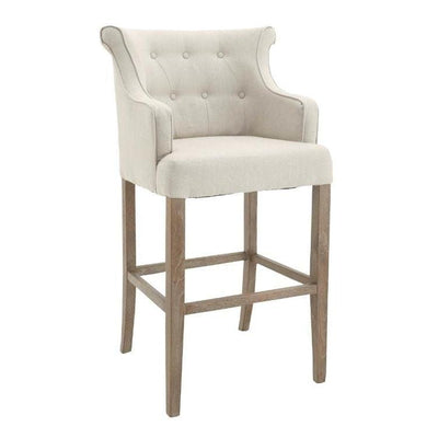 Gala Armchair on stilts  Linen Stool  in  natural  reduced to clear