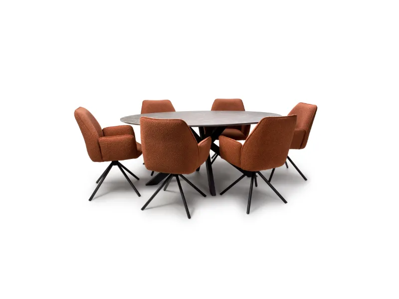 Galant Oval table  with smart top and spider leg Promo Model.