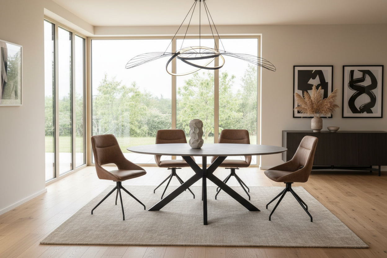Galant Oval Table With Smart Top & Spider Leg-Renaissance Design Studio
