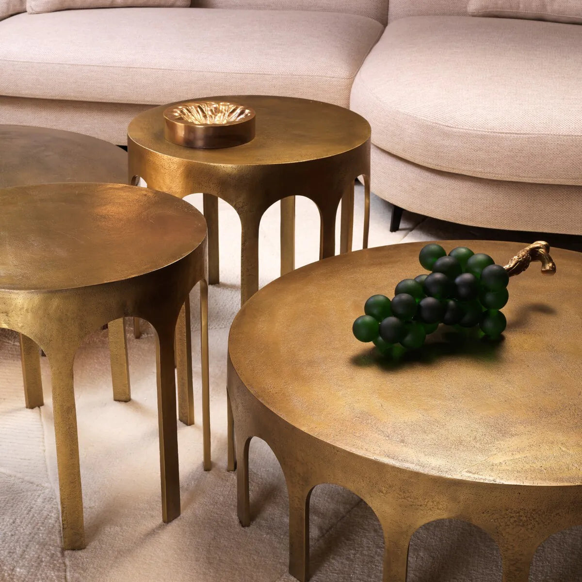 Gardini Vintage Brass Coffee Table By Eichholtz-Renaissance Design Studio