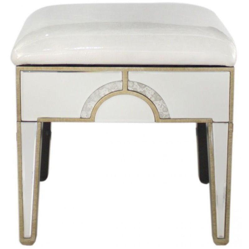 Gatsby Mirrored De Luxe Stool-Renaissance Design Studio