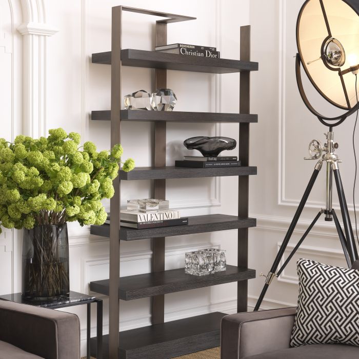 Geo wall unit shelving unit by Eichholtz Bronze finish-Renaissance Design Studio