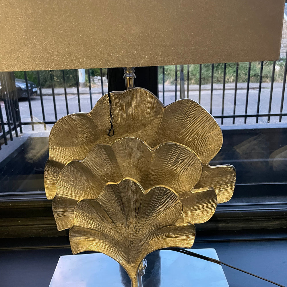 Gingko lamp complete w shade gold   SALE PRICE  €199.95