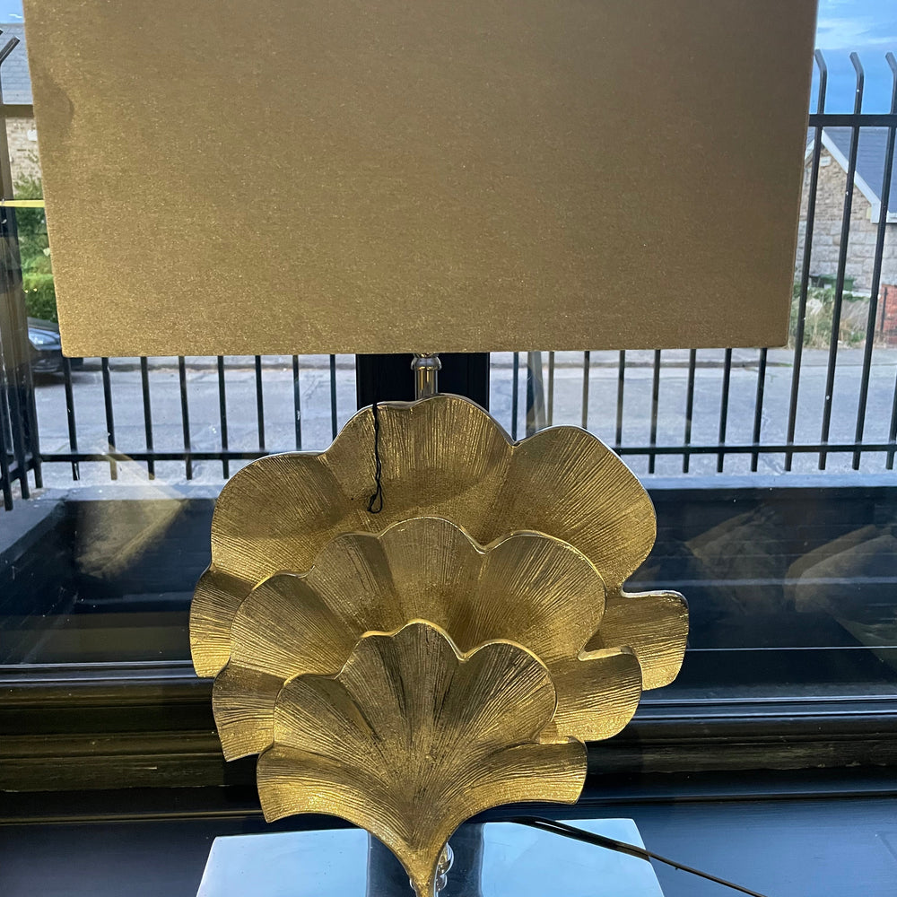 Gingko lamp complete w shade gold   SALE PRICE  €199.95