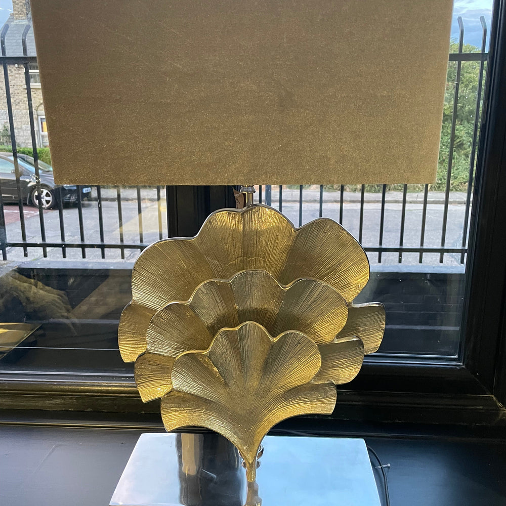 Gingko lamp complete w shade gold   SALE PRICE  €199.95