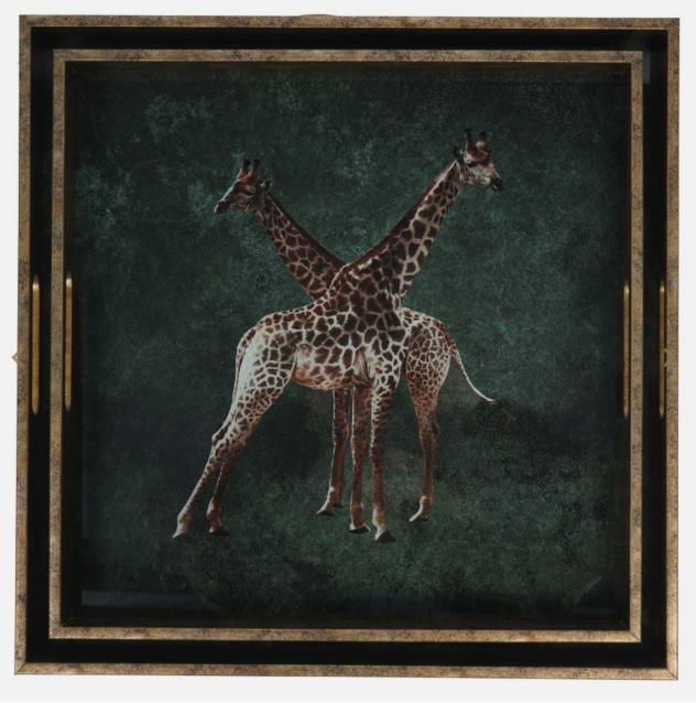 Giraffe Decorative Set of 2 Nesting Trays-Renaissance Design Studio