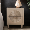 Gold bedside cabinet.