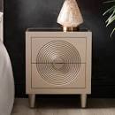 Gold bedside cabinet.