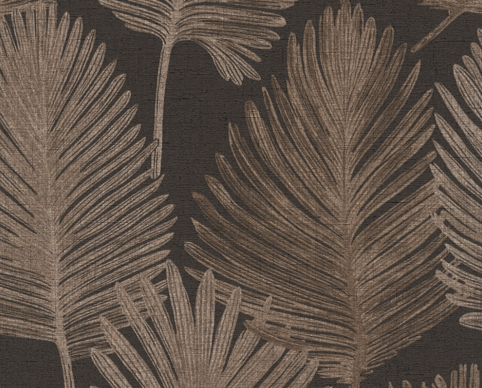 Gold & Black Leaf Wallpaper-Renaissance Design Studio