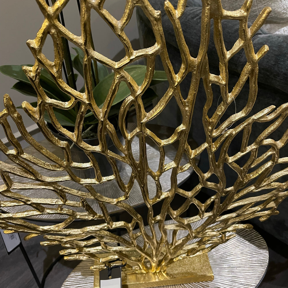 Gold tree sculpture