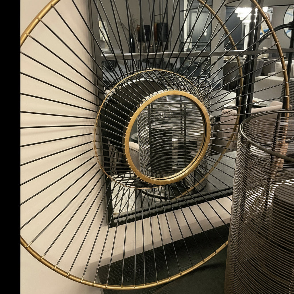 Gold and black mirrored wall art-Renaissance Design Studio