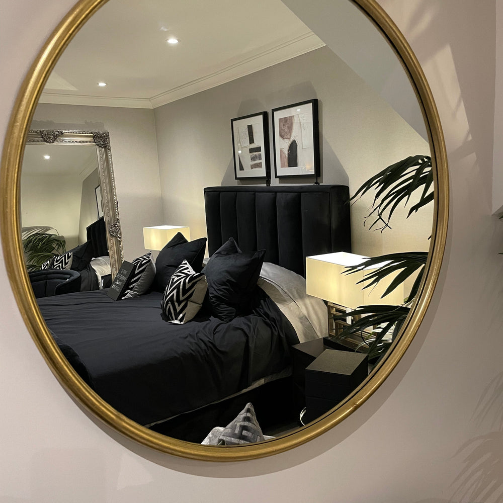 Gold Round  90 cm contemporary Mirror 90cm