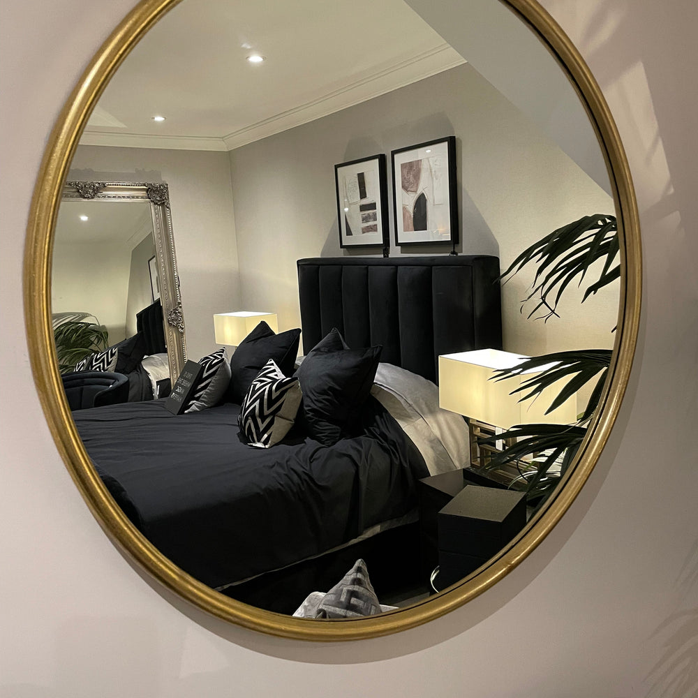 Gold Round  90 cm contemporary Mirror 90cm