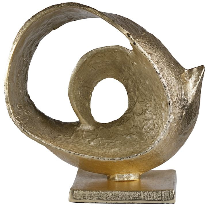 Gold Swirl Abstract Sculpture-Renaissance Design Studio