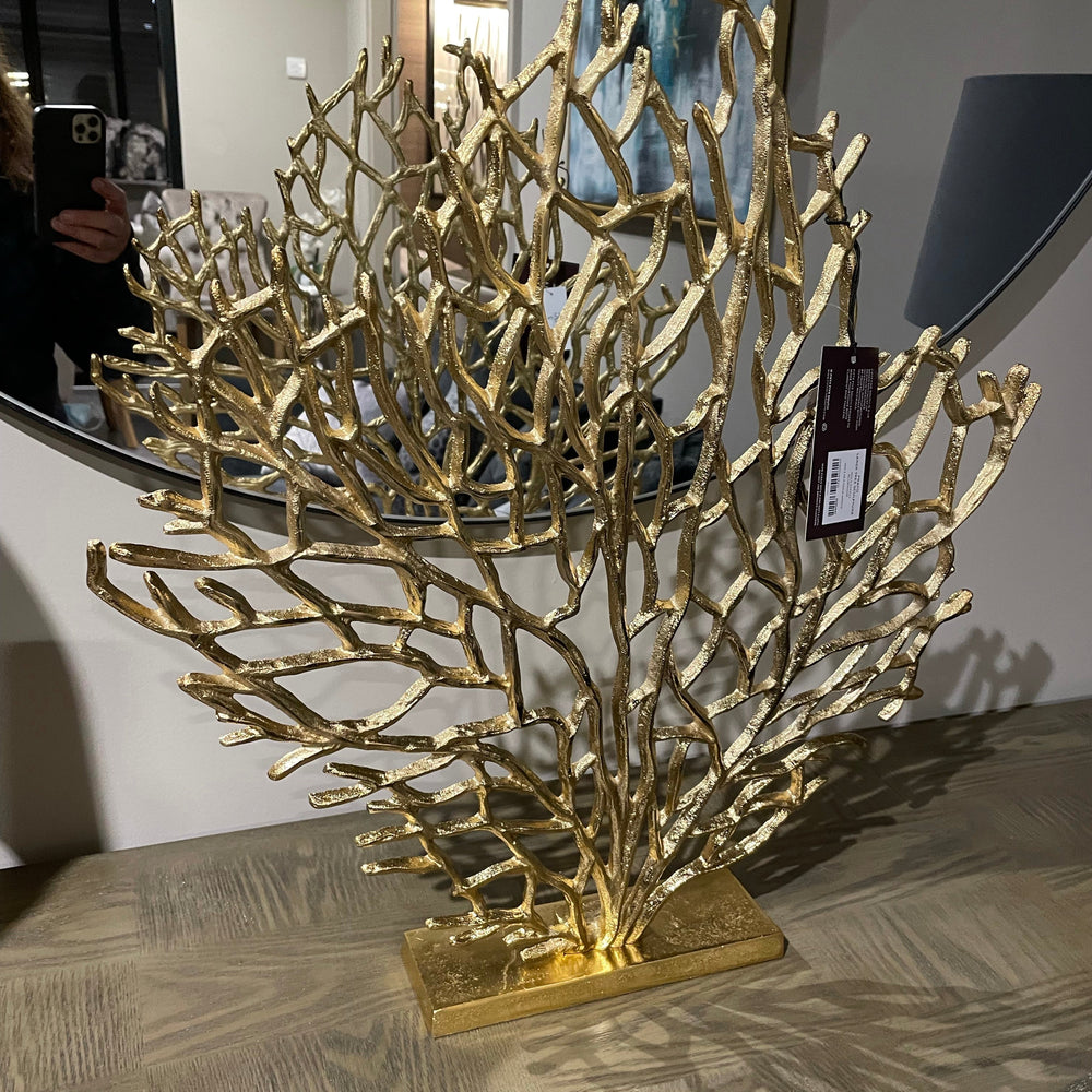 Gold tree sculpture