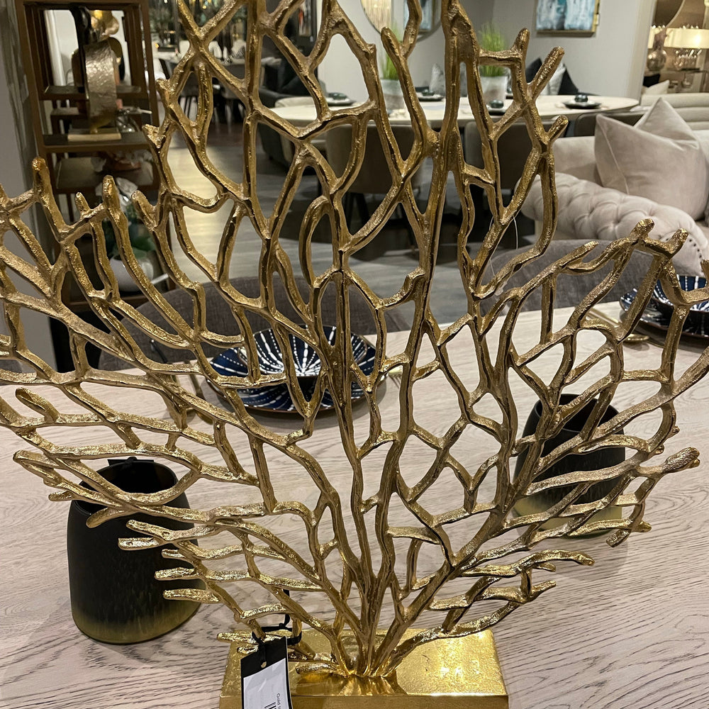 Gold tree sculpture