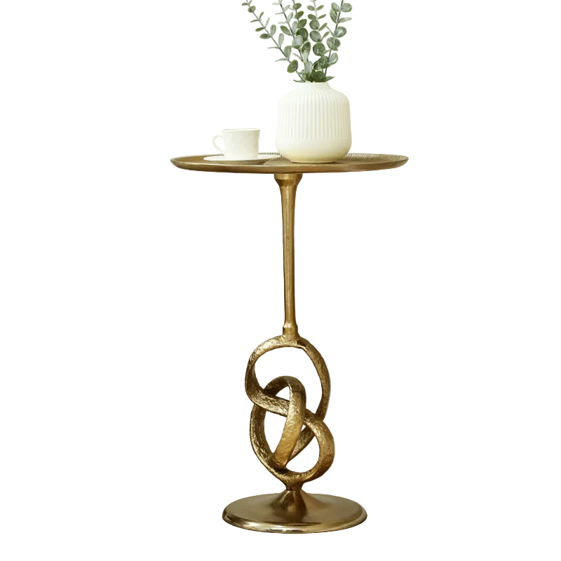 Gold twist side accent table-Renaissance Design Studio