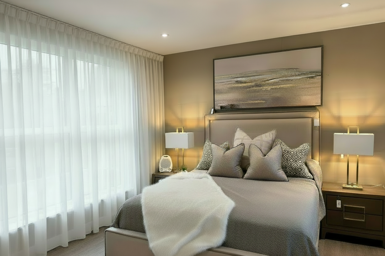 Great Gatsby custom made bed with double contrast piping-Renaissance Design Studio