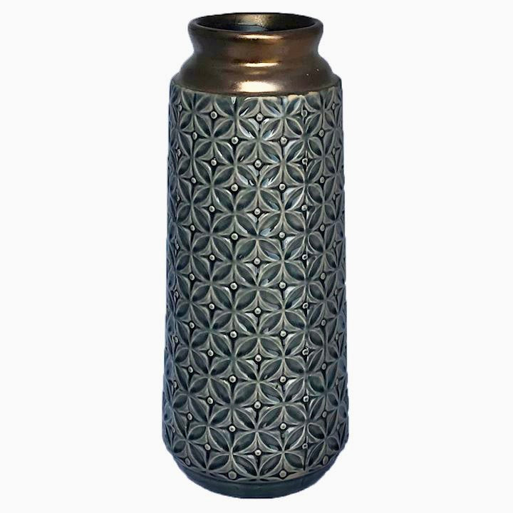 Grey textured large vase-Renaissance Design Studio