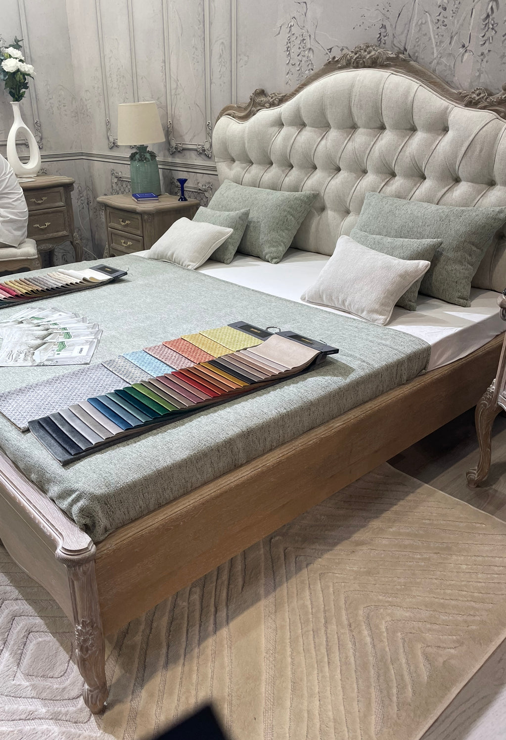 Handmade solid wood French Carved bed available to bespoke order-Renaissance Design Studio