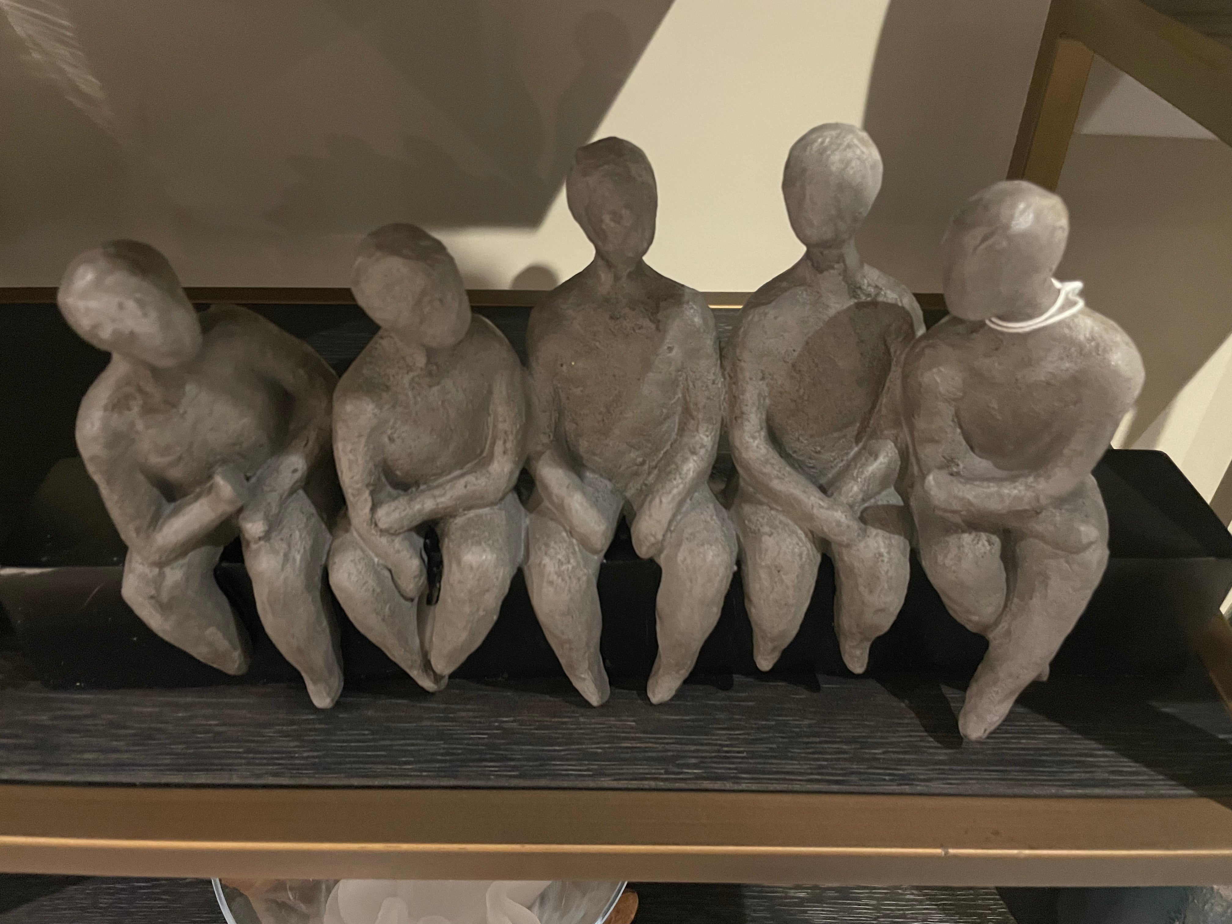 Handsculpted Men Bonding Sculpture-Renaissance Design Studio