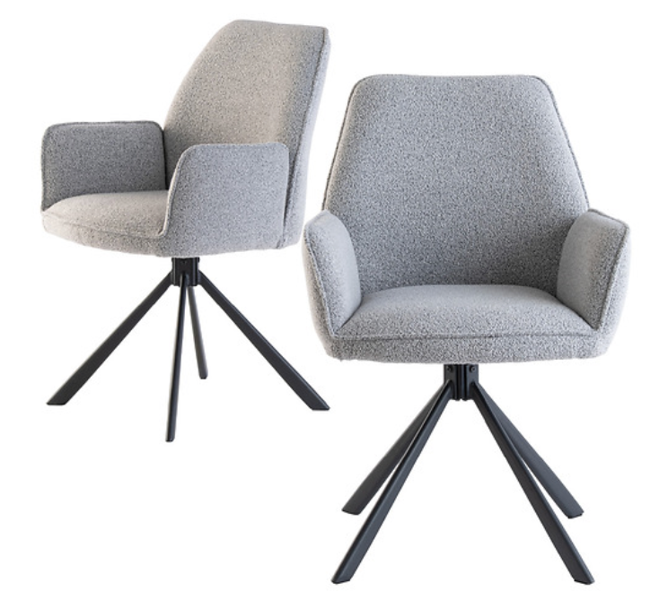 Harley Swivel dining  armchair in boucle fabric