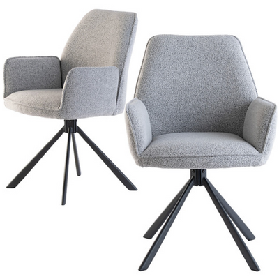 Harley Swivel dining  armchair in boucle fabric