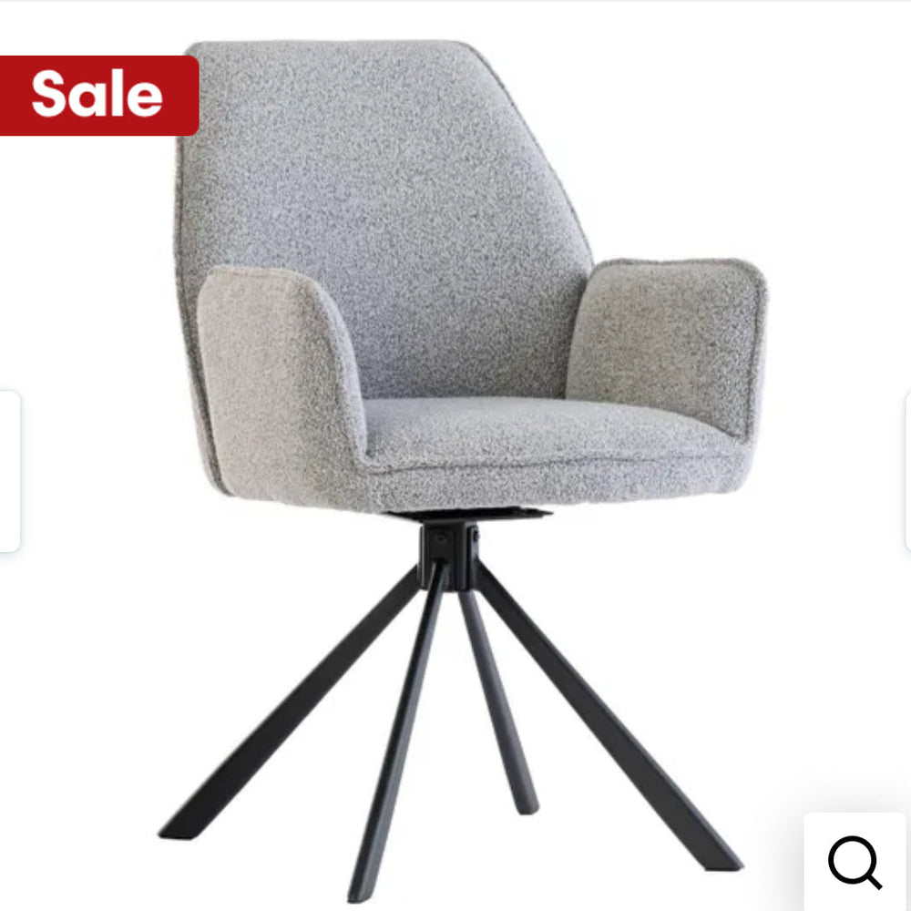 Harley Swivel dining  armchair in boucle fabric