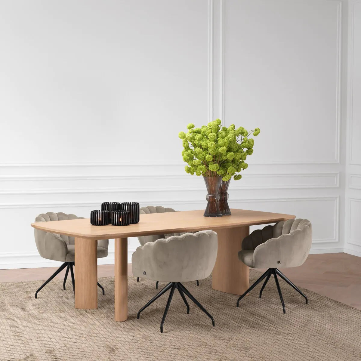 Harmonie S Dining Table by Eichholtz (In Black Or Light Oak)-Renaissance Design Studio