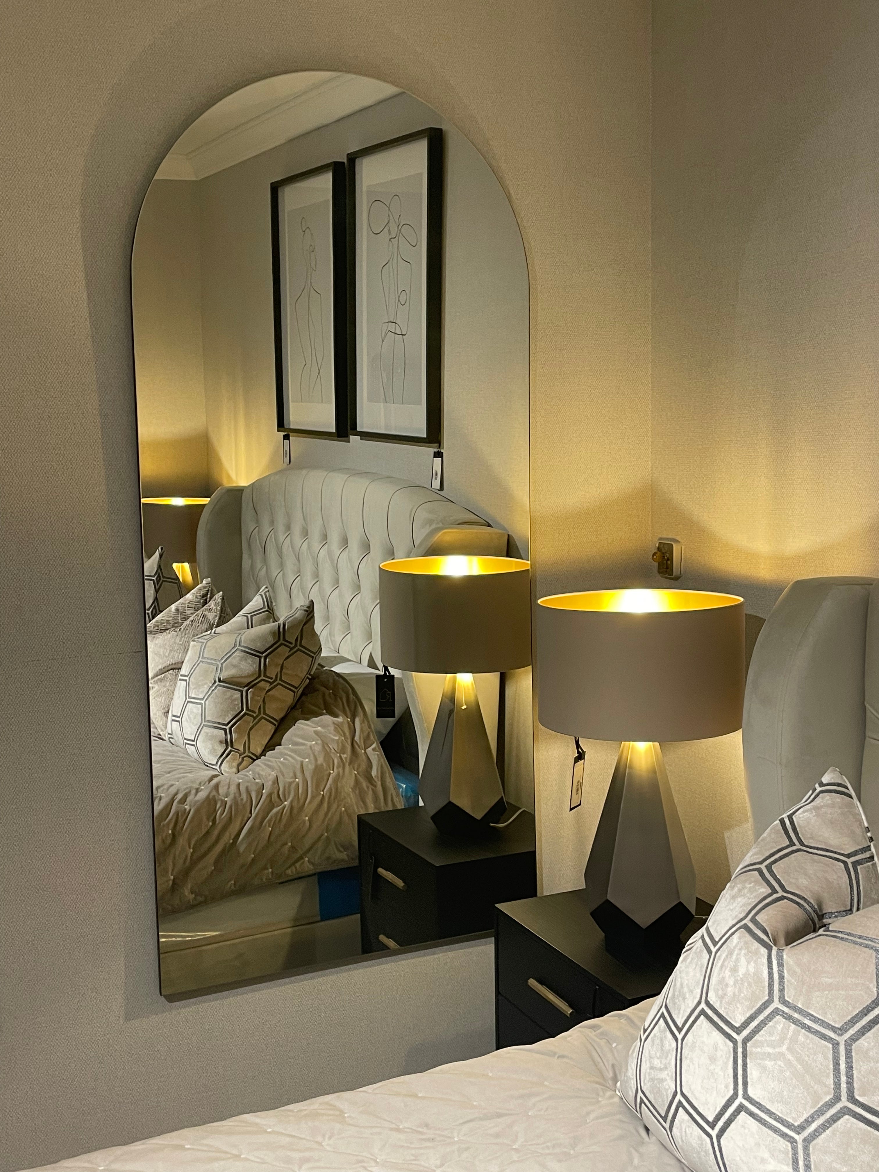 Harold Large Contemporary Arch Mirror Frameless-Renaissance Design Studio