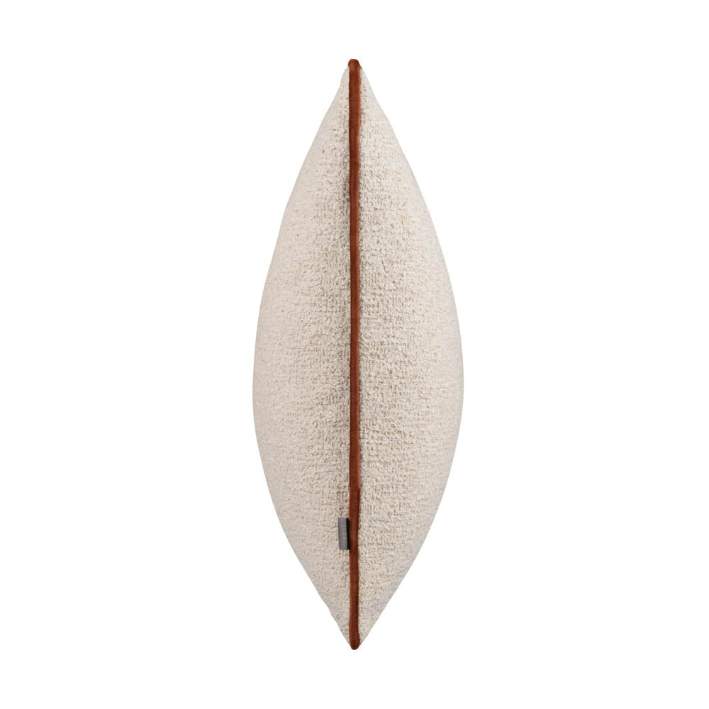 Harriet Textured Cream Cushion With Contrast Rust Piping-Renaissance Design Studio