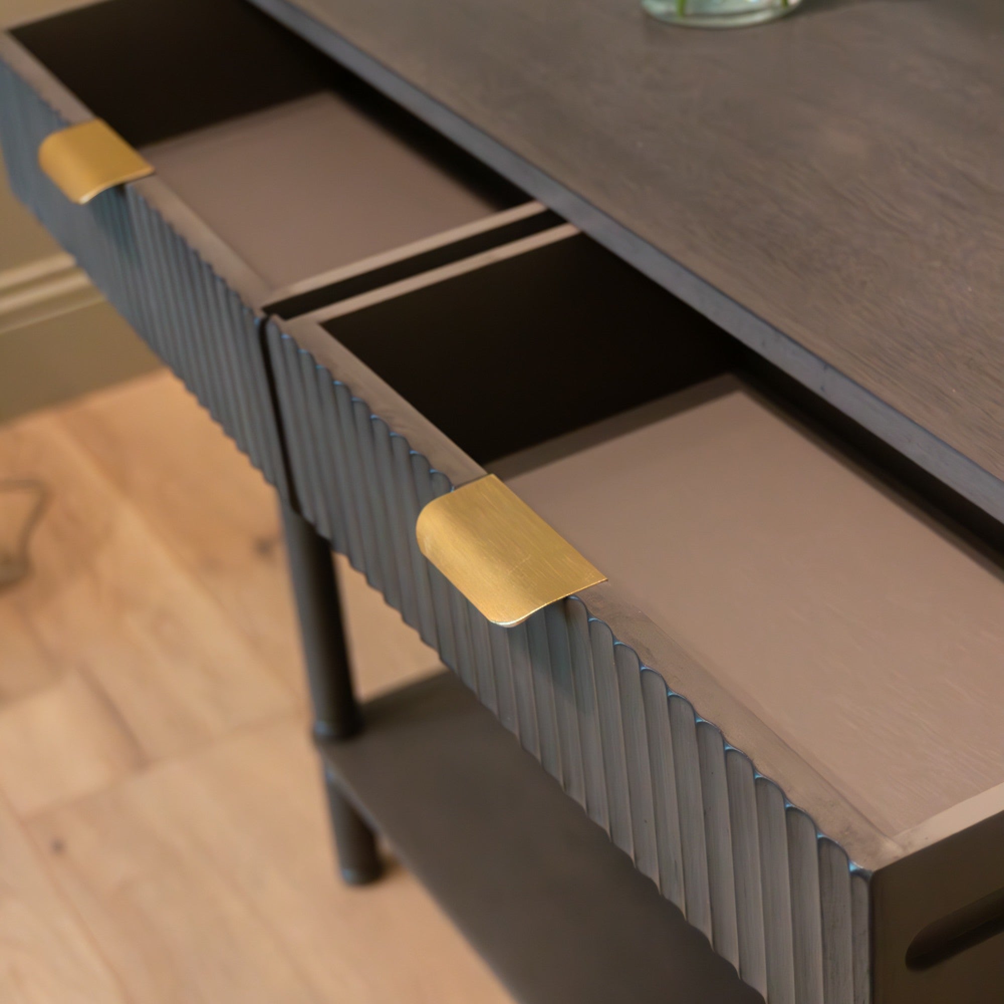 Harvey Ebony Console Table-Renaissance Design Studio