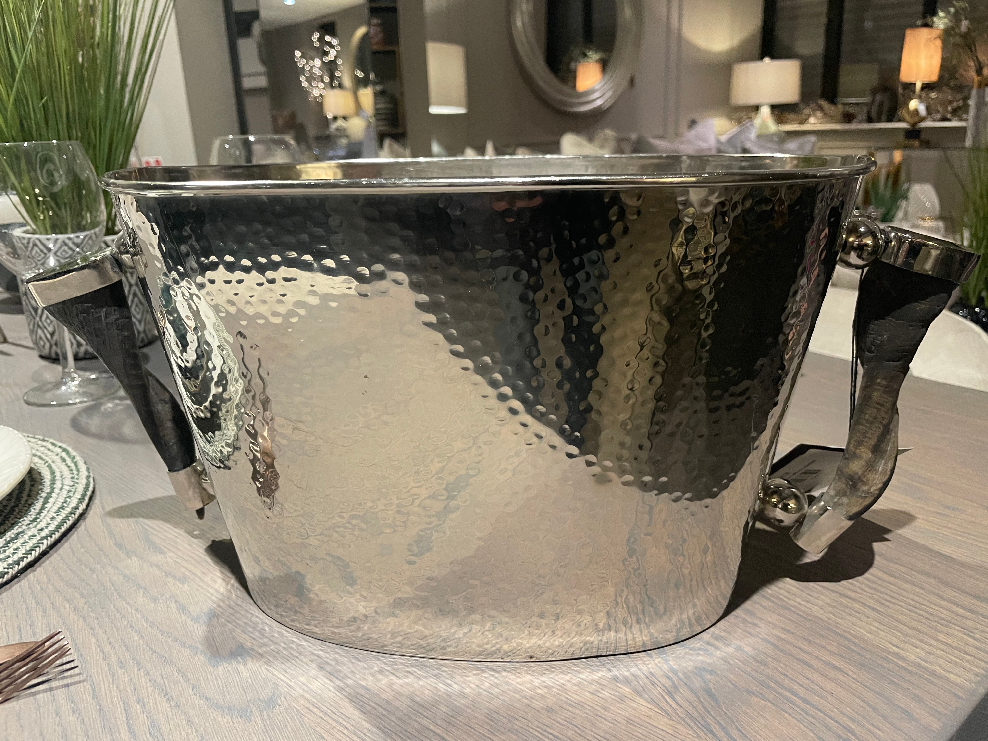Havenly Wine Cooler With Horn Handles-Renaissance Design Studio