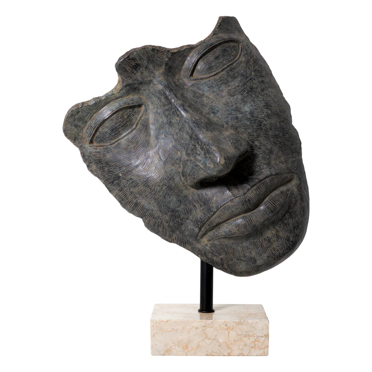 Head Heros Antique bronze sculpture on marble by Eichholtz ex display save 30%-Renaissance Design Studio