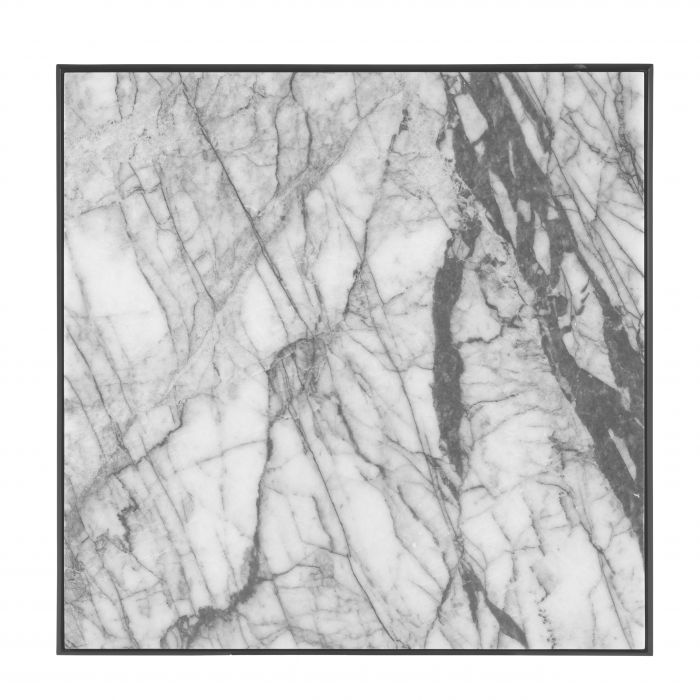 Henley side table white marble w bronze frame by Eichholtz-Renaissance Design Studio