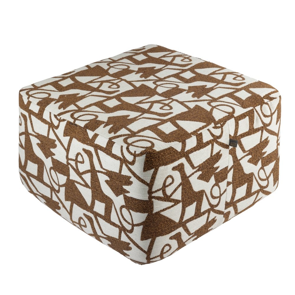 Henrietta round footstool cognac-Renaissance Design Studio